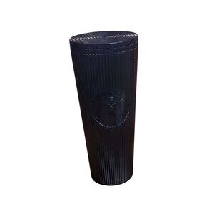STARBUCKS 2024 Release Black Pleated Metallic 24oz Venti Iced Tumbler